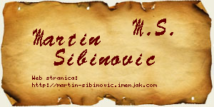 Martin Sibinović vizit kartica